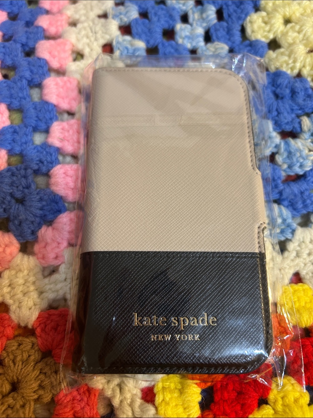 kate spade Two-Tone Pink and Black Folio Phone Wallet Case